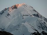 
Gasherbrum I Hidden Peak North Face Close Up At The End Of Sunset From Gasherbrum North Base Camp In China
